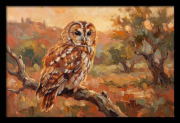 Tawny Owl In Autumn Glow