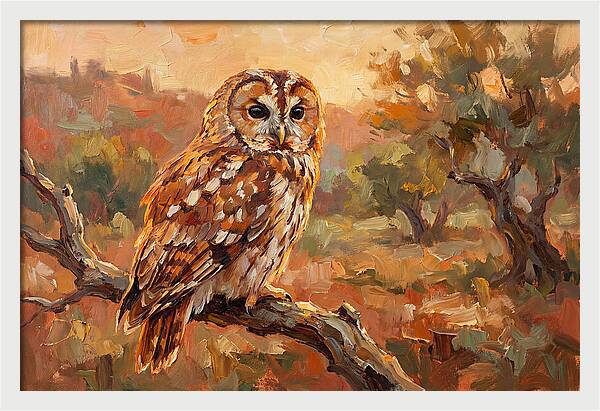 Tawny Owl In Autumn Glow