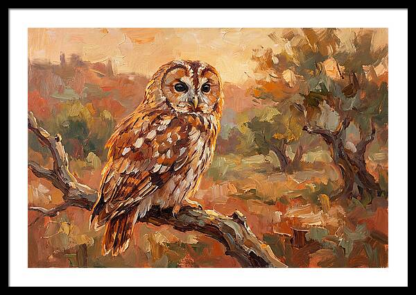 Tawny Owl In Autumn Glow