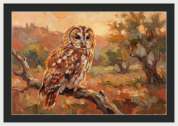 Tawny Owl In Autumn Glow