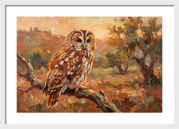 Tawny Owl In Autumn Glow
