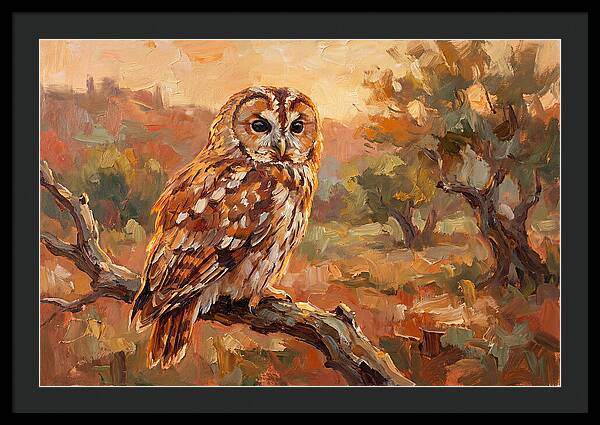 Tawny Owl In Autumn Glow