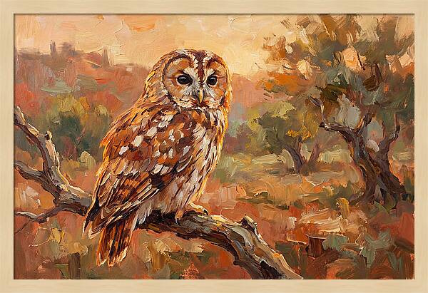 Tawny Owl In Autumn Glow