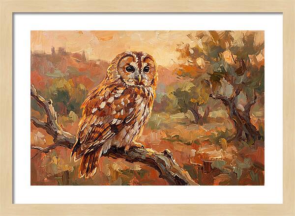 Tawny Owl In Autumn Glow