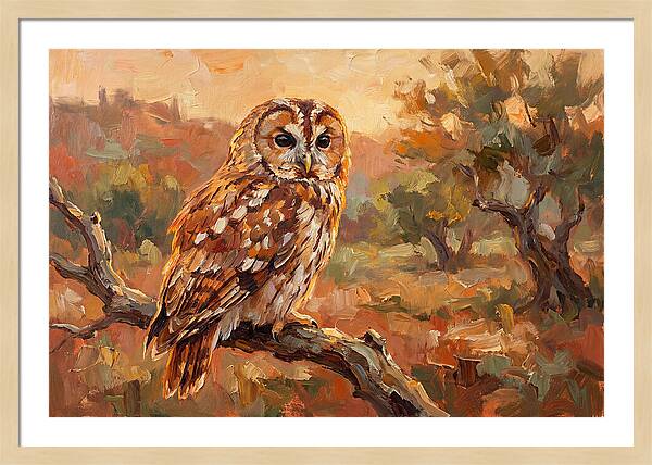 Tawny Owl In Autumn Glow