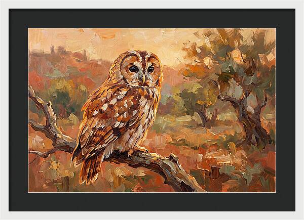 Tawny Owl In Autumn Glow