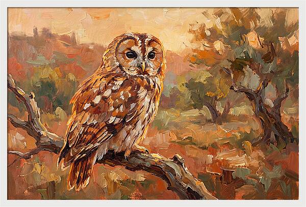 Tawny Owl In Autumn Glow
