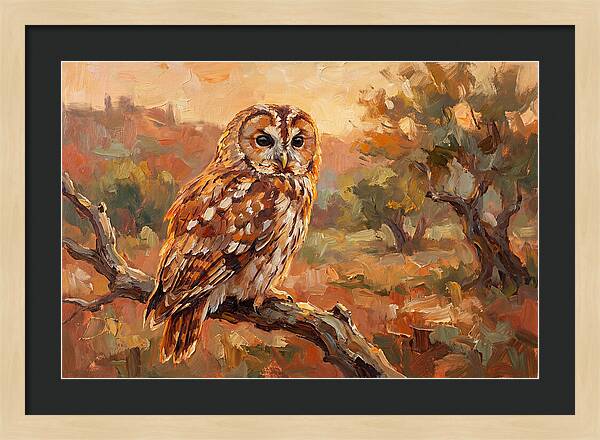 Tawny Owl In Autumn Glow