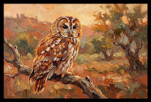Tawny Owl In Autumn Glow
