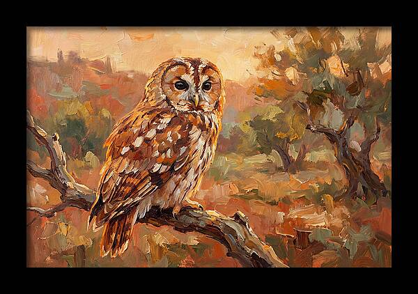 Tawny Owl In Autumn Glow