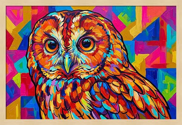 Tawny Owl In Vibrant Colors