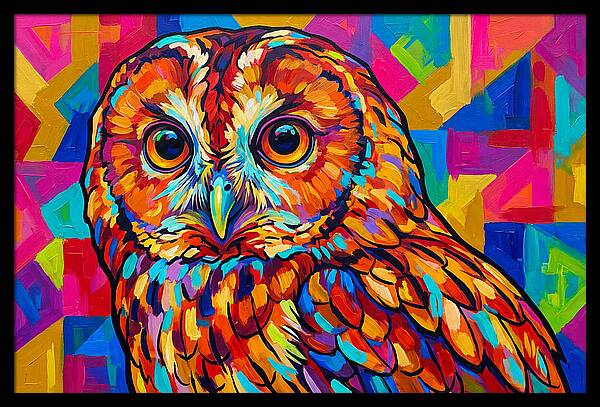 Tawny Owl In Vibrant Colors