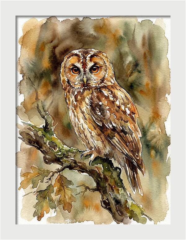 Tawny Owl Perched Gracefully