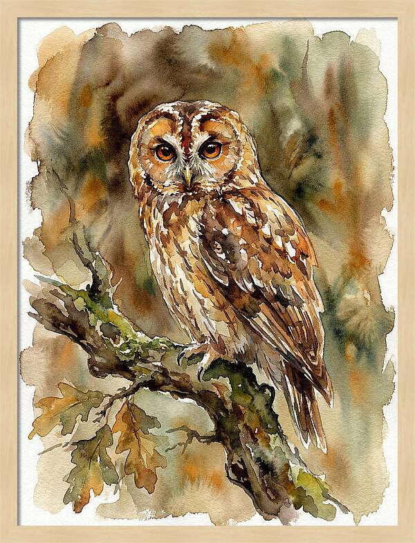 Tawny Owl Perched Gracefully