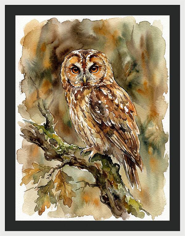 Tawny Owl Perched Gracefully