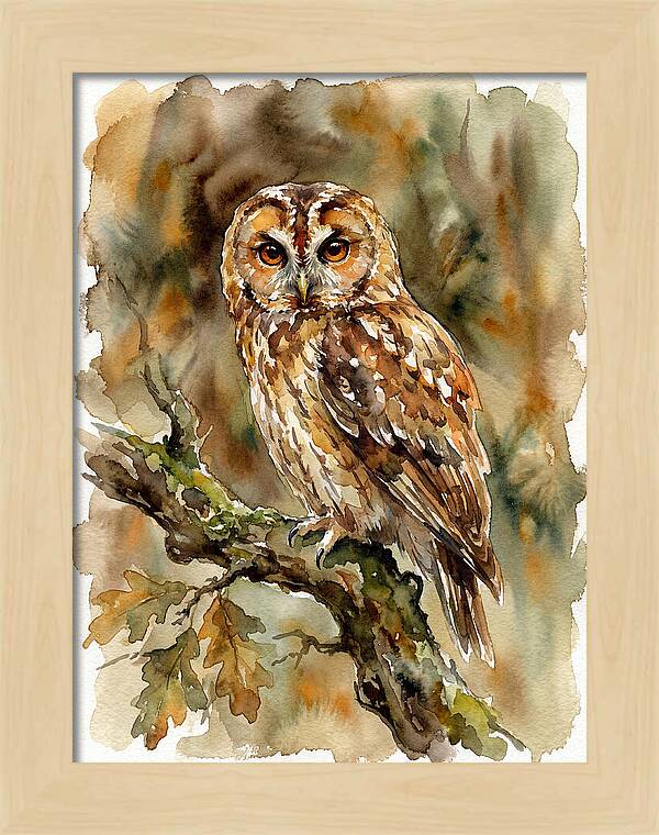 Tawny Owl Perched Gracefully