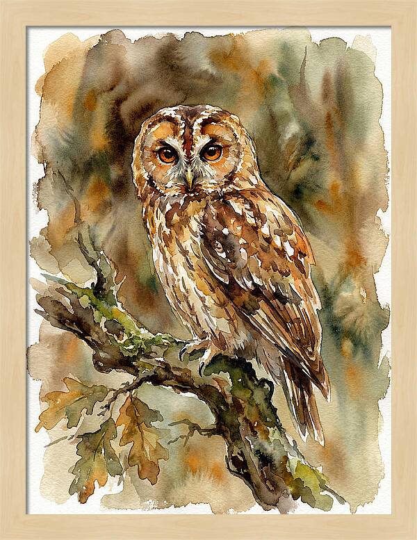 Tawny Owl Perched Gracefully