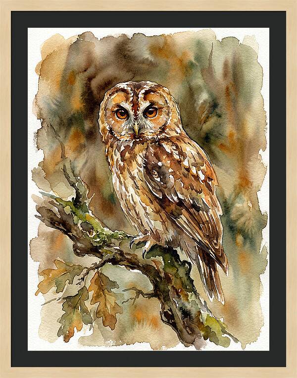 Tawny Owl Perched Gracefully