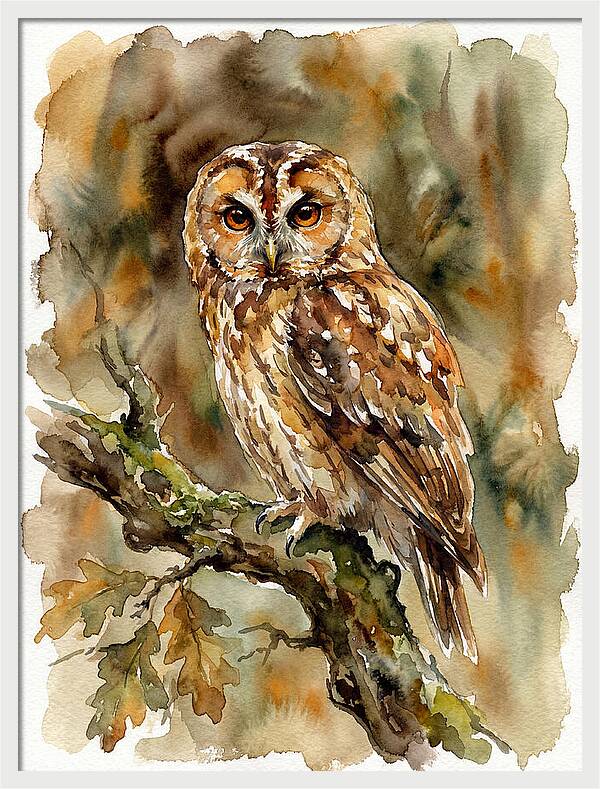Tawny Owl Perched Gracefully