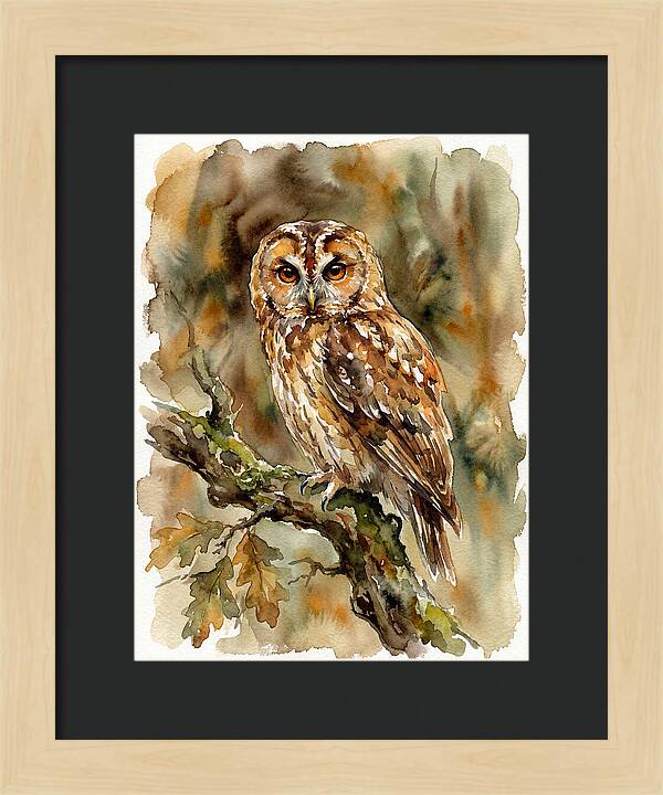 Tawny Owl Perched Gracefully