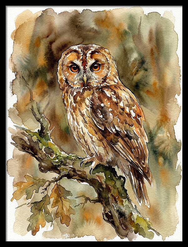 Tawny Owl Perched Gracefully