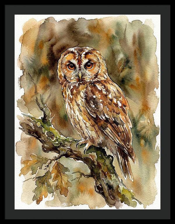 Tawny Owl Perched Gracefully