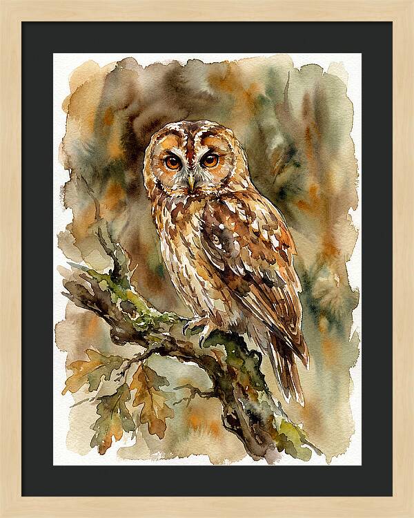 Tawny Owl Perched Gracefully