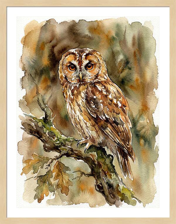 Tawny Owl Perched Gracefully
