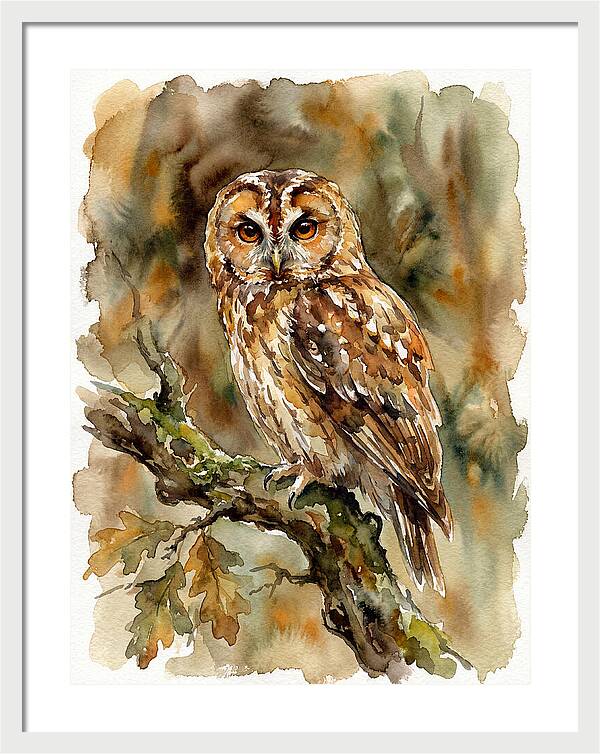 Tawny Owl Perched Gracefully