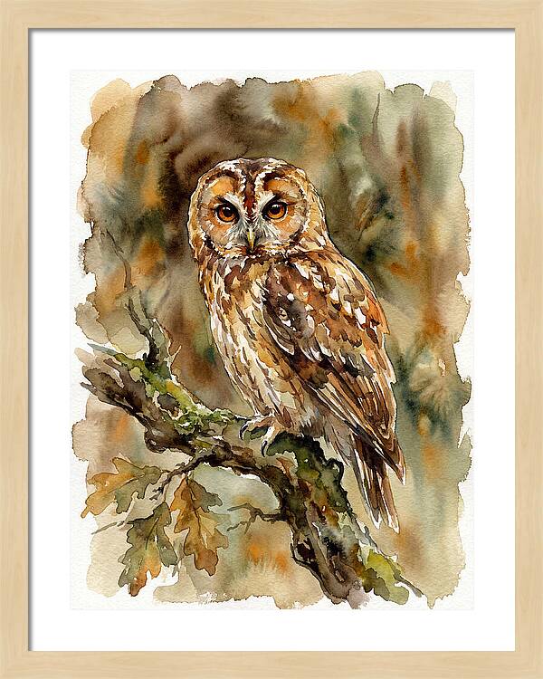 Tawny Owl Perched Gracefully