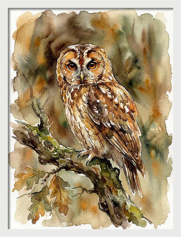 Tawny Owl Perched Gracefully