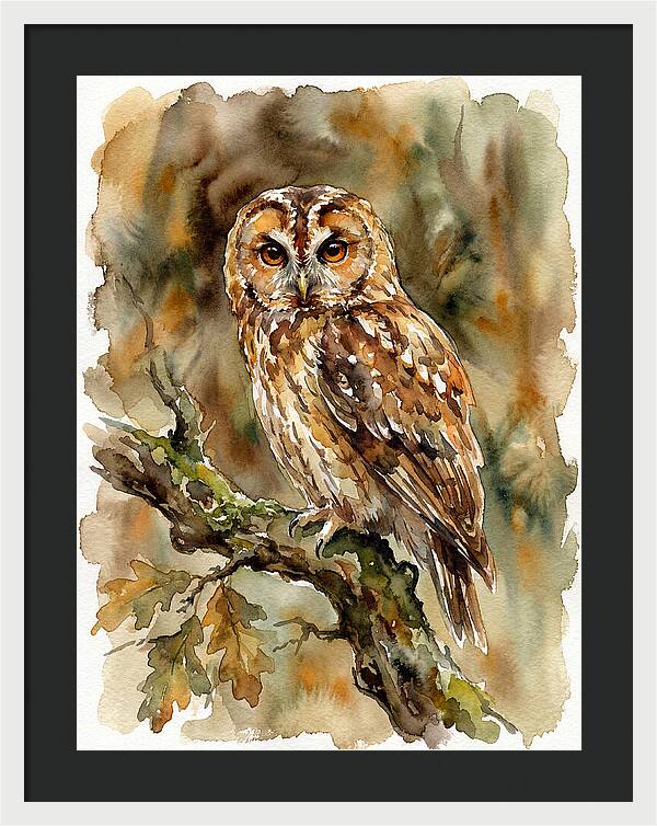 Tawny Owl Perched Gracefully