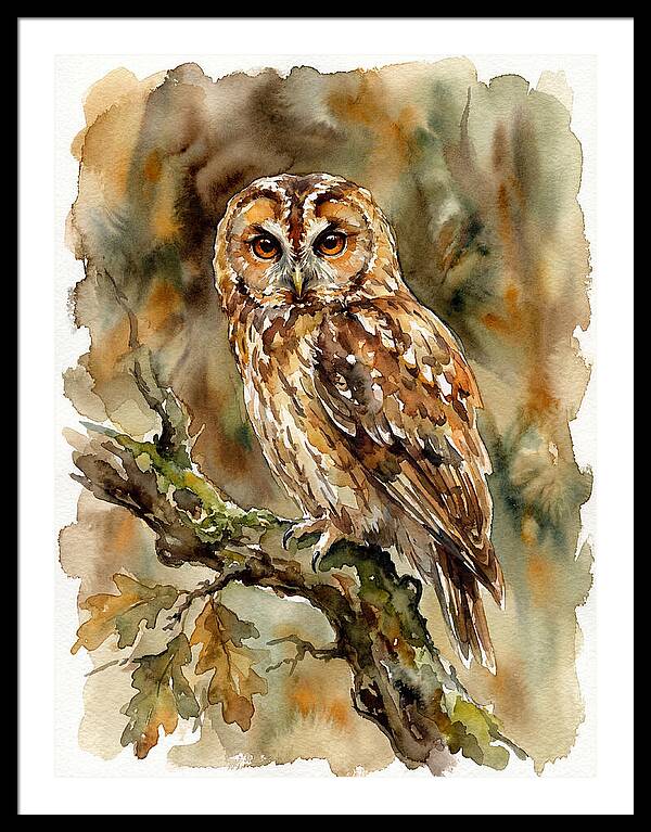 Tawny Owl Perched Gracefully