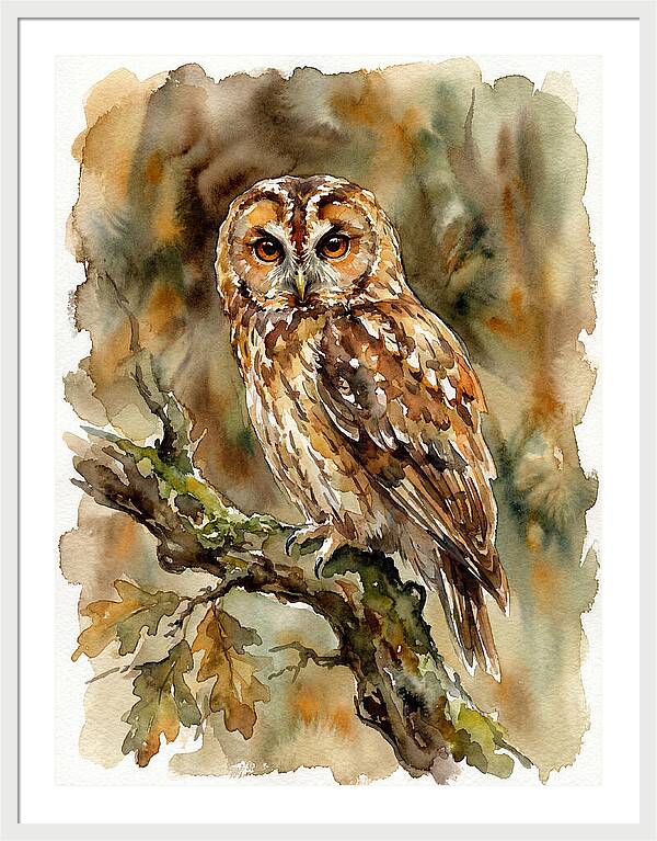 Tawny Owl Perched Gracefully