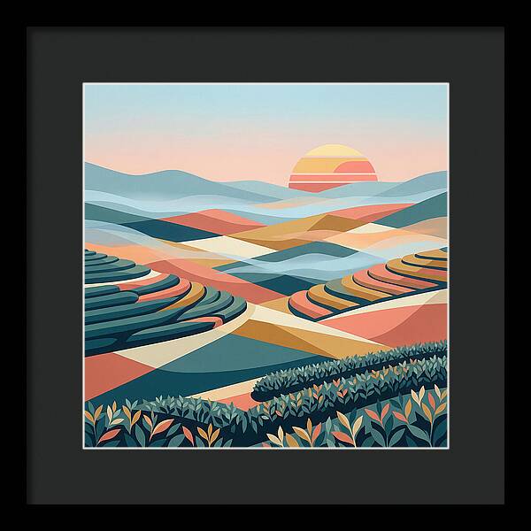 Tea Plantation At Sunset
