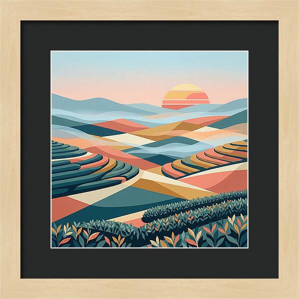 Tea Plantation At Sunset