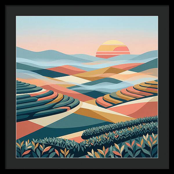 Tea Plantation At Sunset