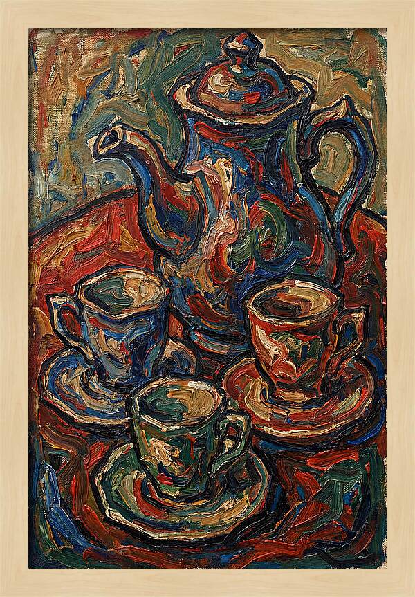 Tea Service In Expressionist Style