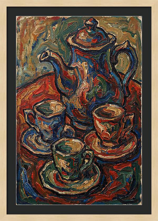 Tea Service In Expressionist Style