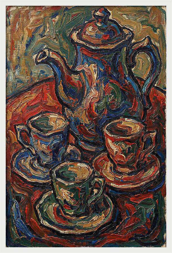 Tea Service In Expressionist Style