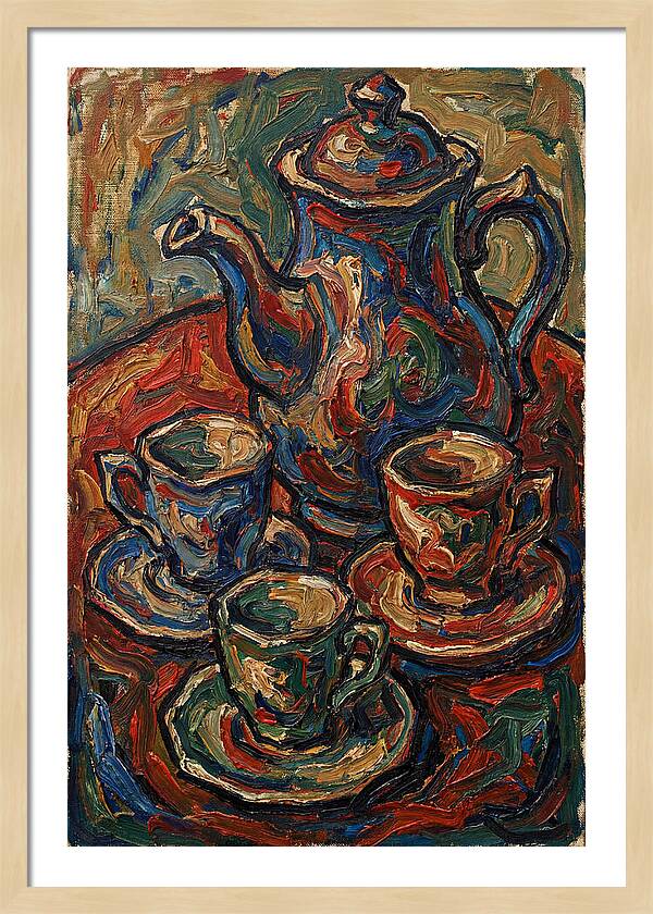 Tea Service In Expressionist Style