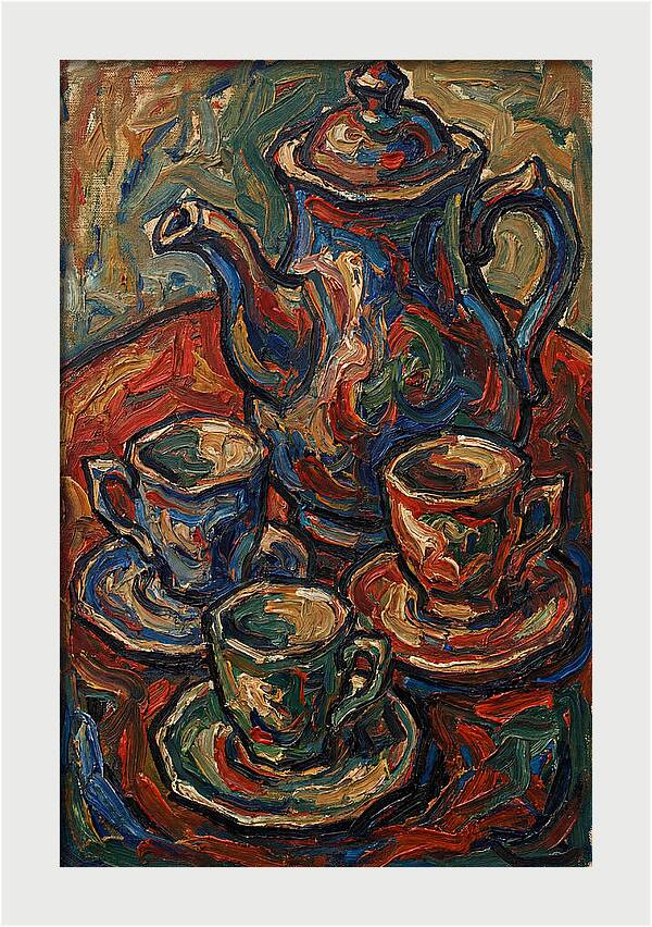 Tea Service In Expressionist Style
