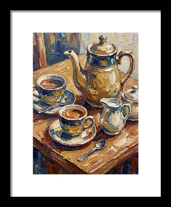 Tea Service In Warm Hues