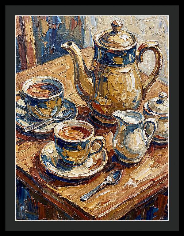 Tea Service In Warm Hues