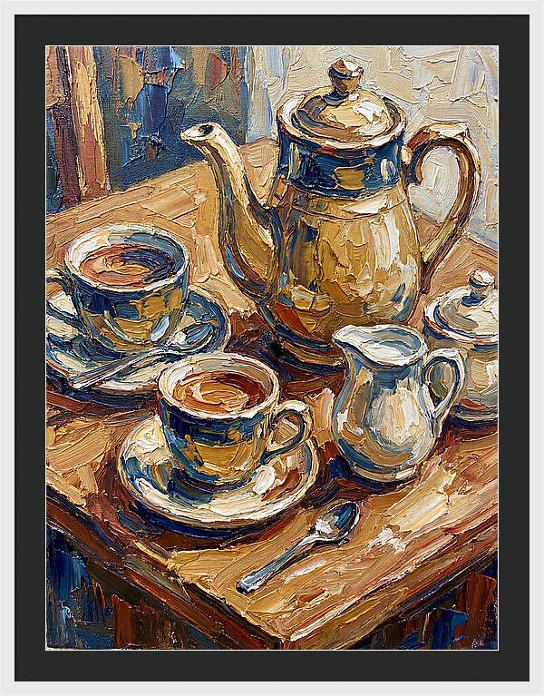 Tea Service In Warm Hues