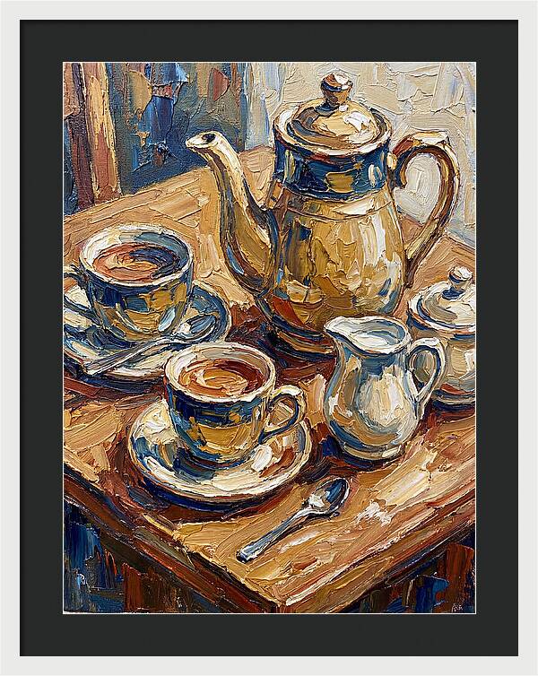 Tea Service In Warm Hues