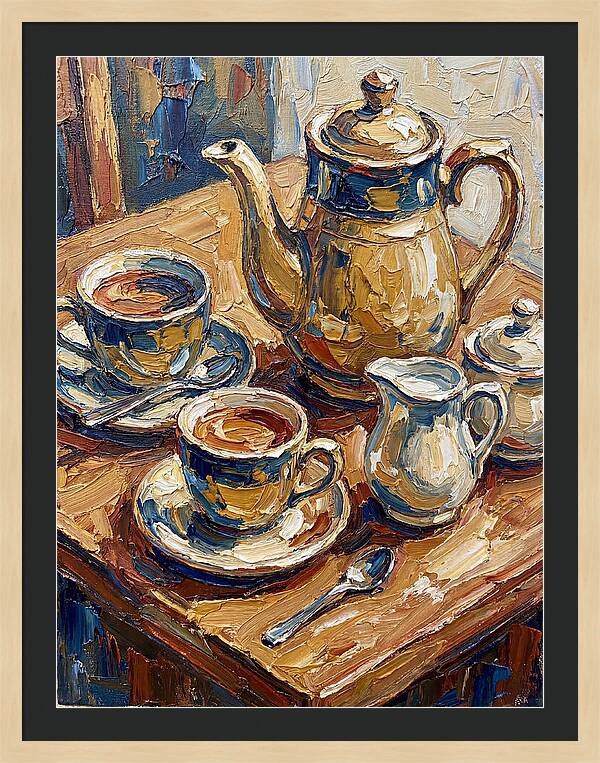 Tea Service In Warm Hues