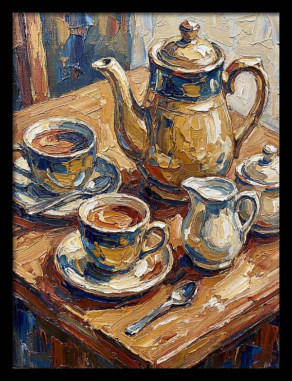 Tea Service In Warm Hues