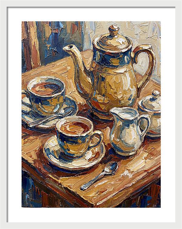 Tea Service In Warm Hues