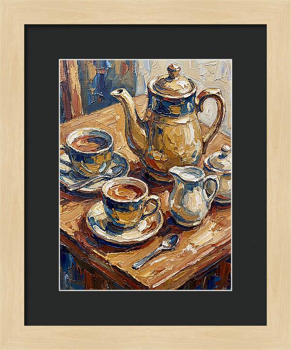 Tea Service In Warm Hues